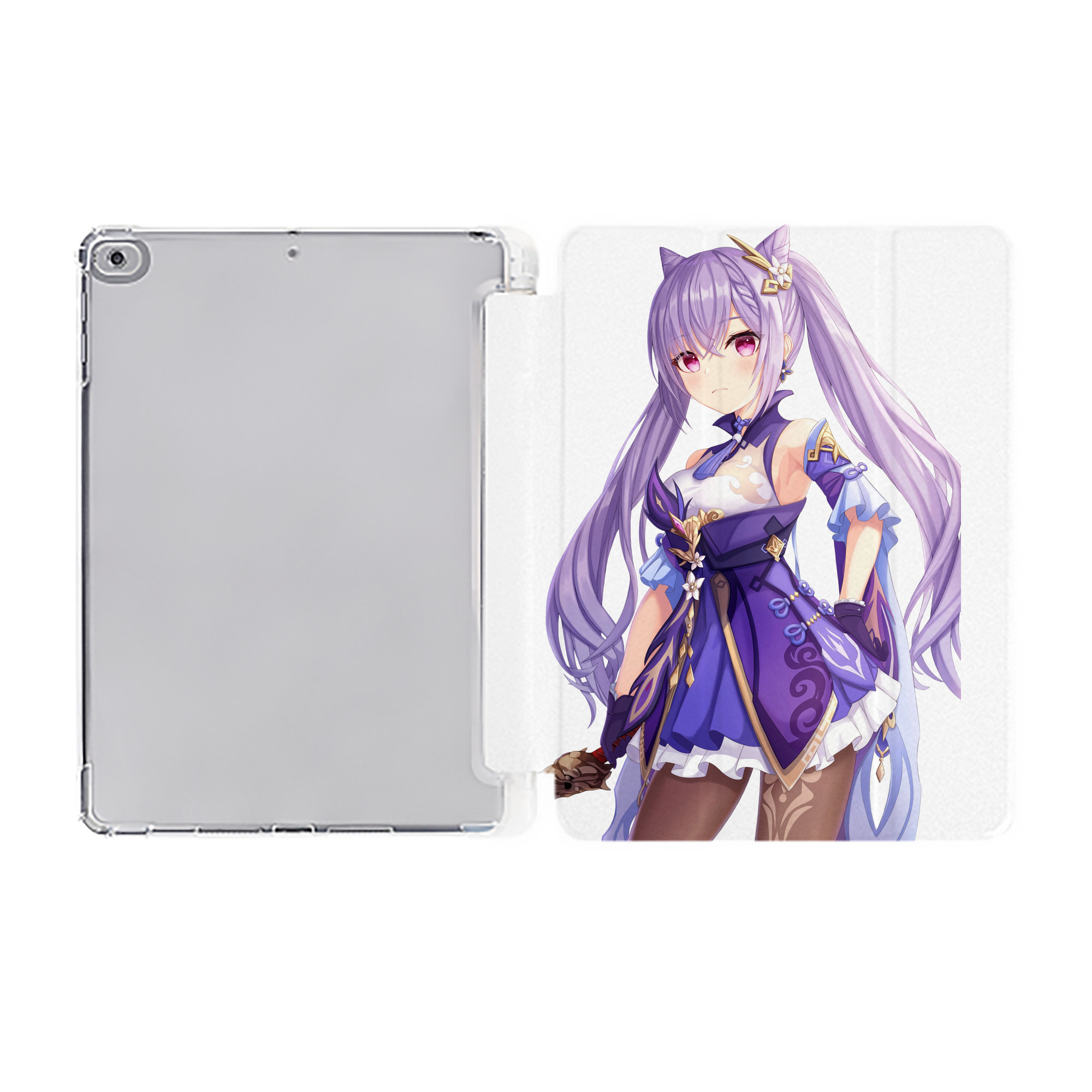 げんし神 刻晴 こくせい genshin Kokusei IPad ケース ペン収納付き 三つ折りスタンド PUレザー×シリコン 対応機種9.5/10.5/10.9インチ